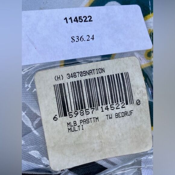 Baseball MLB Logo Retro Bedskirt for Twin Bed Made in USA Open Package - Picture 7 of 16